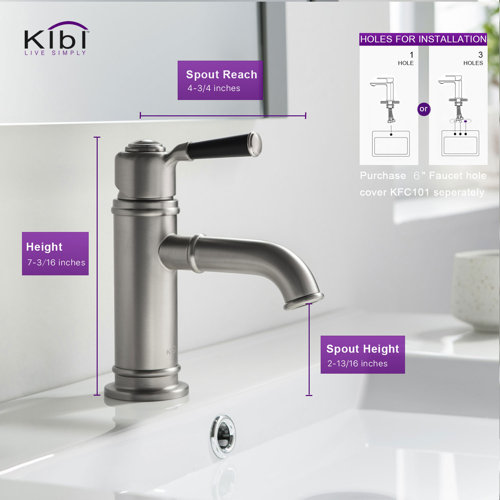 KIBI USA Victorian Single Hole Faucet Singlehandle Bathroom Faucet & Reviews Wayfair